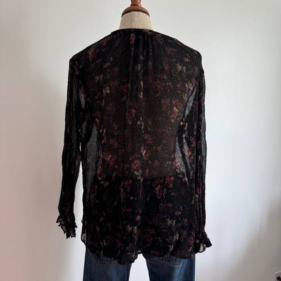Polo Ralph Lauren - Black Sheer Floral Top - Picture 4 of 10